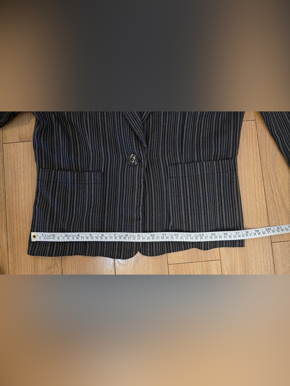 Monroe & Main Herringbone Oversized Blazer Jacket Size 8 Brown Black Stripe - Picture 8 of 9